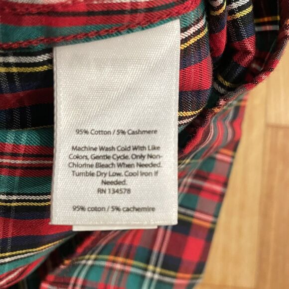 Vineyard Vines Top Tartan Plaid Popover With Cashmere Tunic Womens Sz 4 - Picture 4 of 7